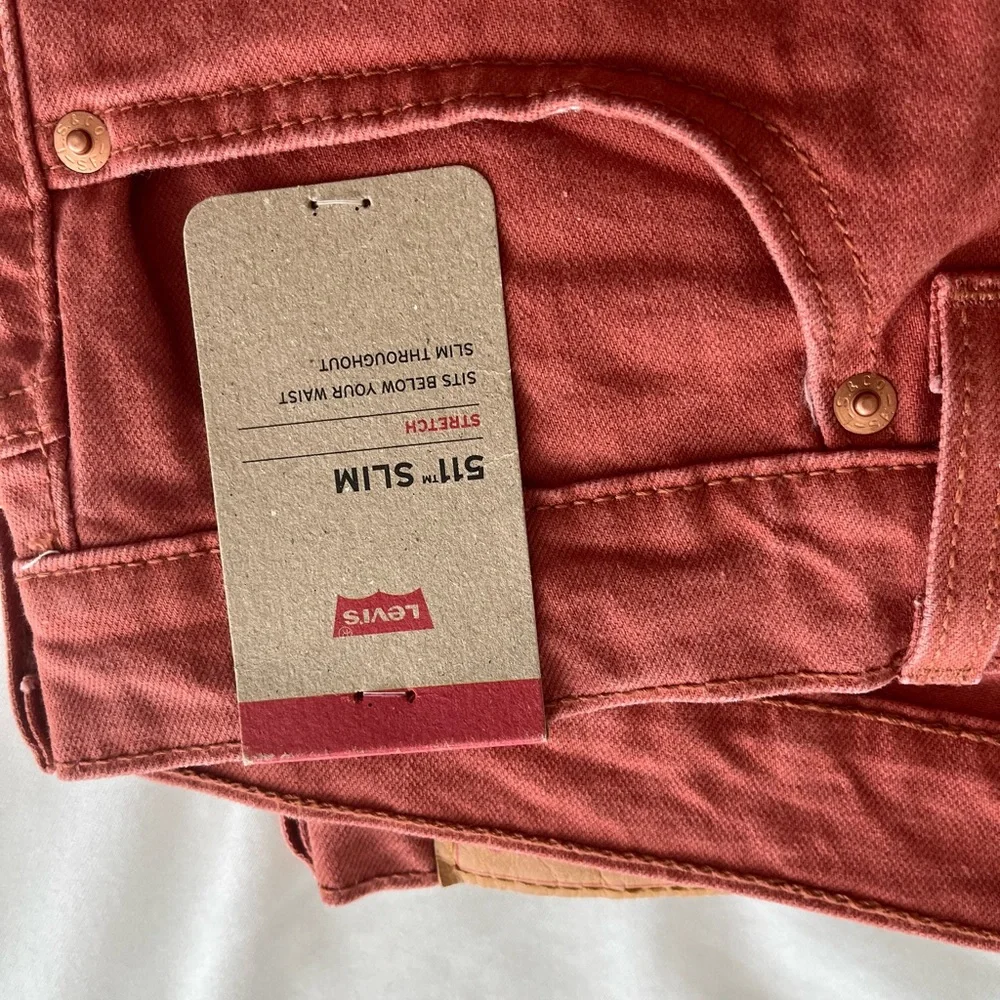 NWT Levi’s 511 Slim Stretch Jeans - Rust - Picture 5 of 6